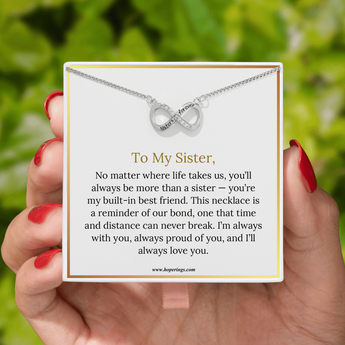 Lavisa - Forever Sister Memorial Sterling Necklace
