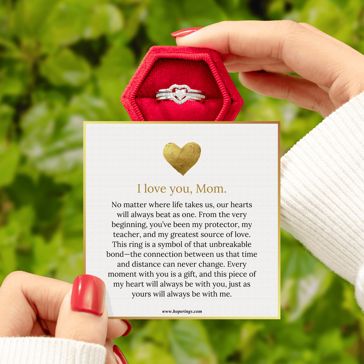 Lavisa - Hearts As One Mom Ring - Adjustable Family Band