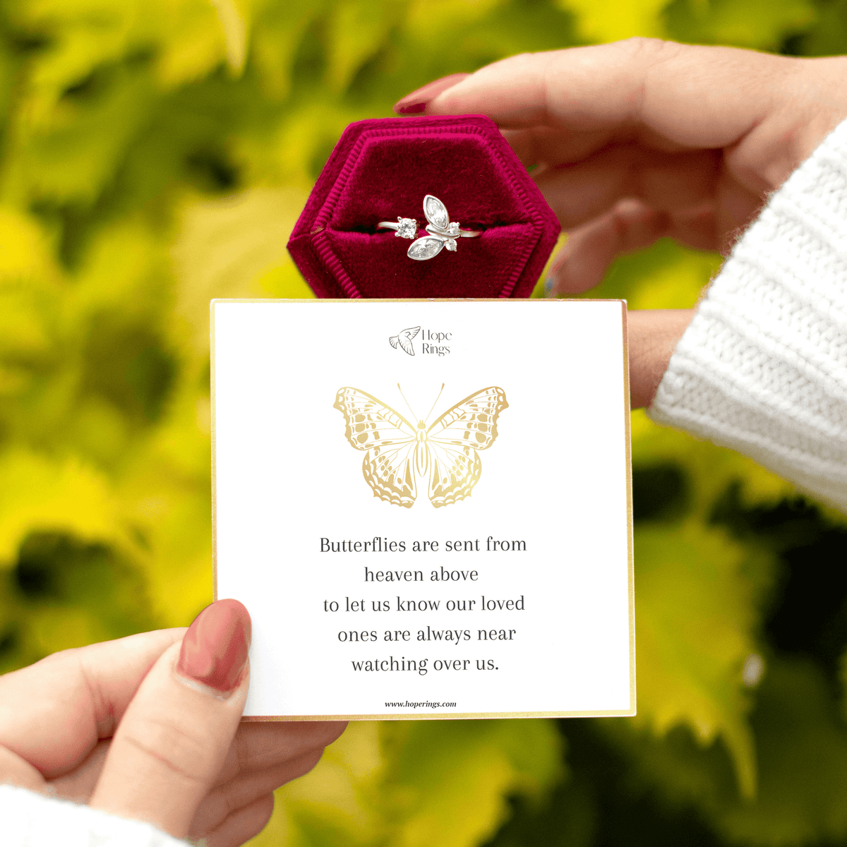 Lavisa - Butterfly From Heaven Ring - Memorial Sympathy Jewelry