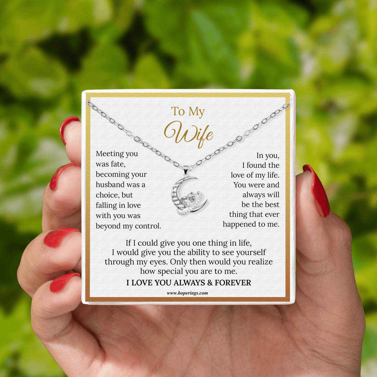 Lavisa - Wife Moon And Back Necklace Gift