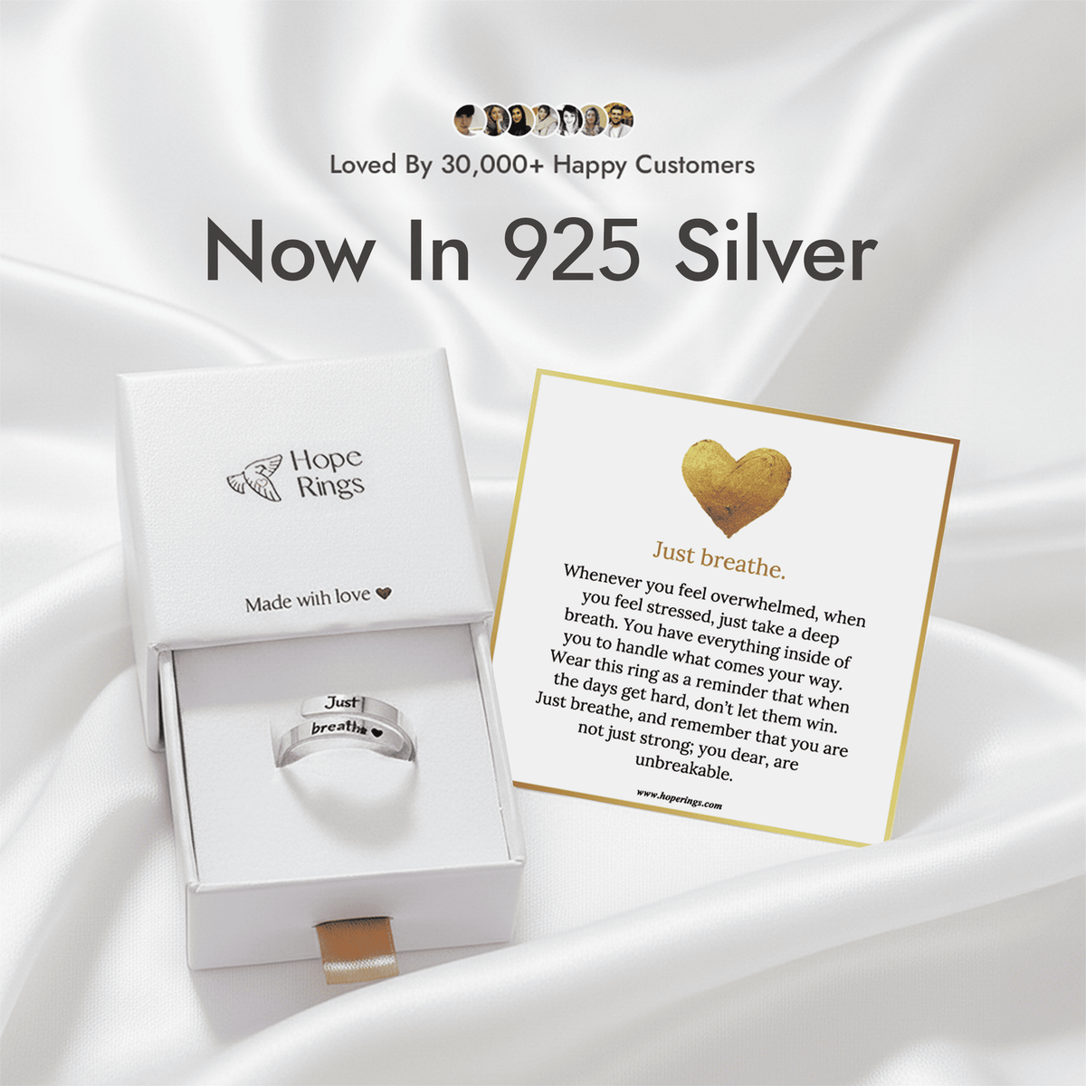 Lavisa - Just Breathe Anxiety Relief Silver Ring