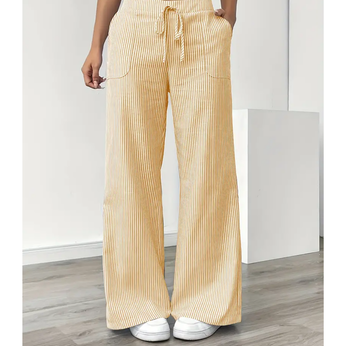 Lavisa - Women's Relaxed Fit Striped Pants with Pockets