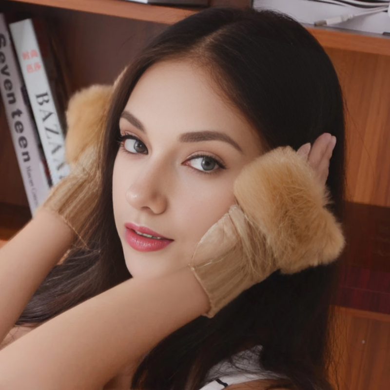 Lavisa - Faux Fur Fingerless Winter Gloves