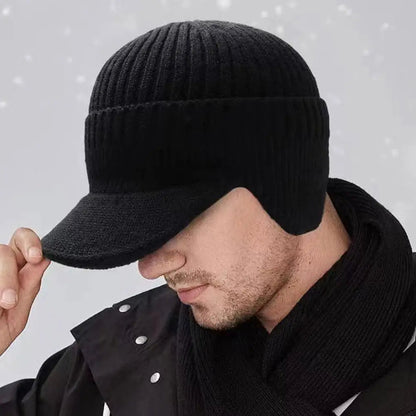 Lavisa - Men’s Knit Winter Hat with Ear Covers and Brim