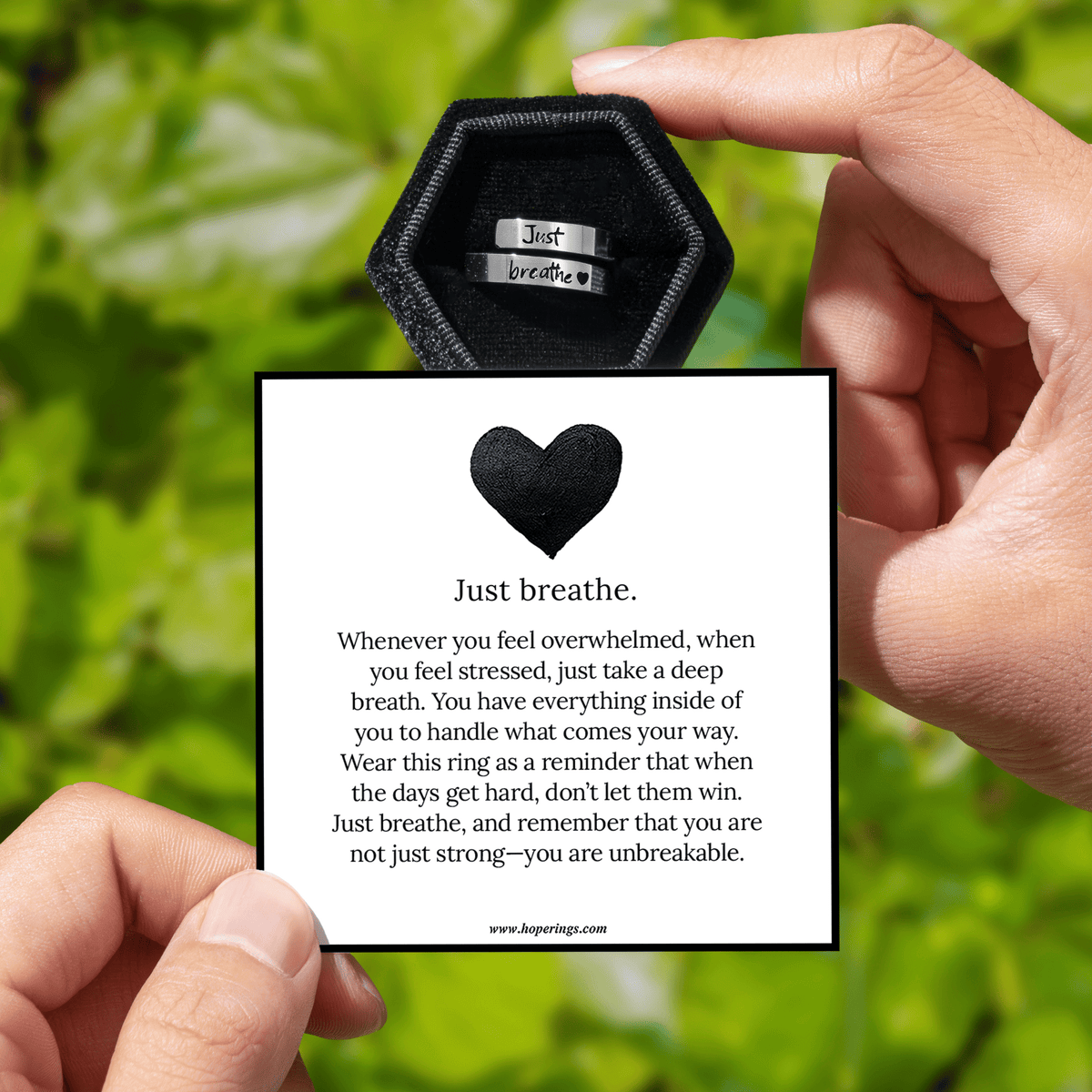 Lavisa - Just Breathe Anxiety Relief Adjustable Ring