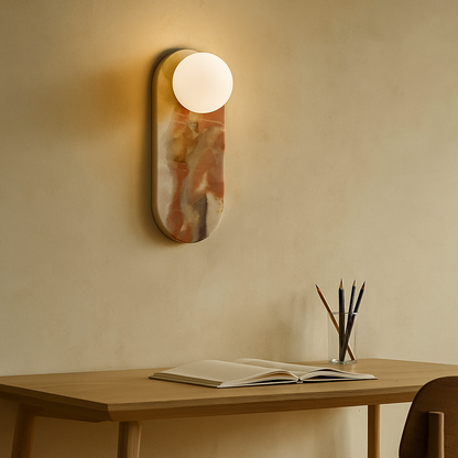 Lavisa - Minimalist Oval Wall Light with Globe Shade