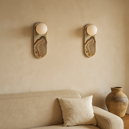 Lavisa - Minimalist Oval Wall Light with Globe Shade
