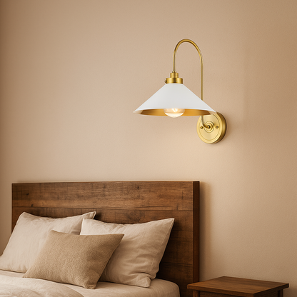 Lavisa - Modern Curved Arm Cone Shade Wall Light