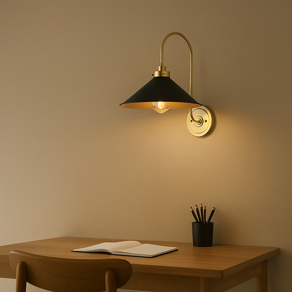 Lavisa - Modern Curved Arm Cone Shade Wall Light