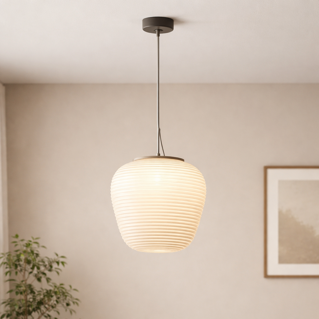 Lavisa - Modern Stripe Japandi Pendant Light Glass Hanging Lamp