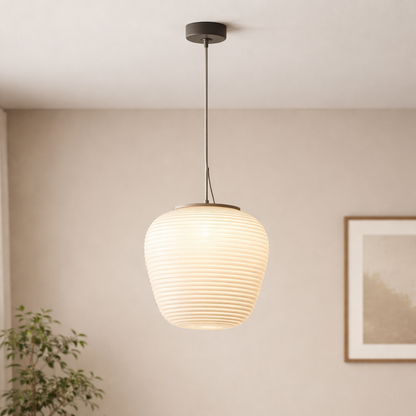 Lavisa - Modern Stripe Japandi Pendant Light Glass Hanging Lamp