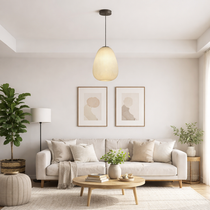 Lavisa - Modern Stripe Japandi Pendant Light Glass Hanging Lamp