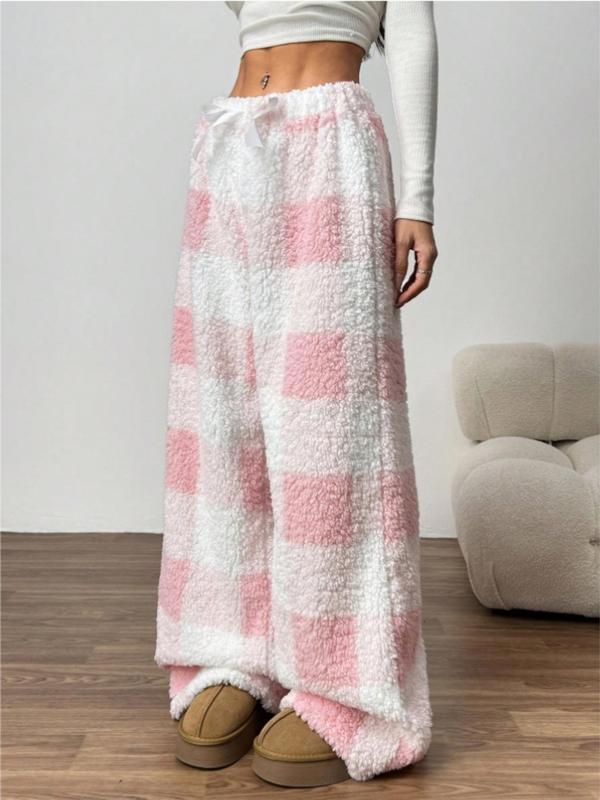Lavisa - Women's Plaid Wide-Leg Lounge Pants