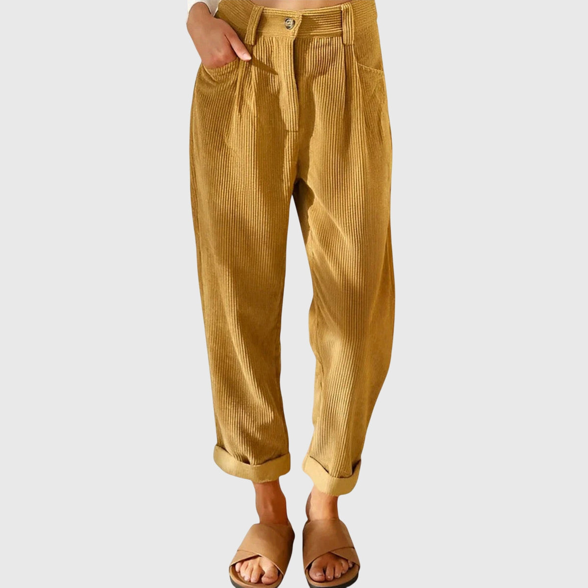 Lavisa - Modern Corduroy Wide Leg Pants