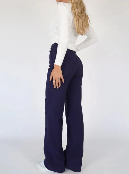 Lavisa - Women's High Waist Wide Leg Tailored Dress Pants