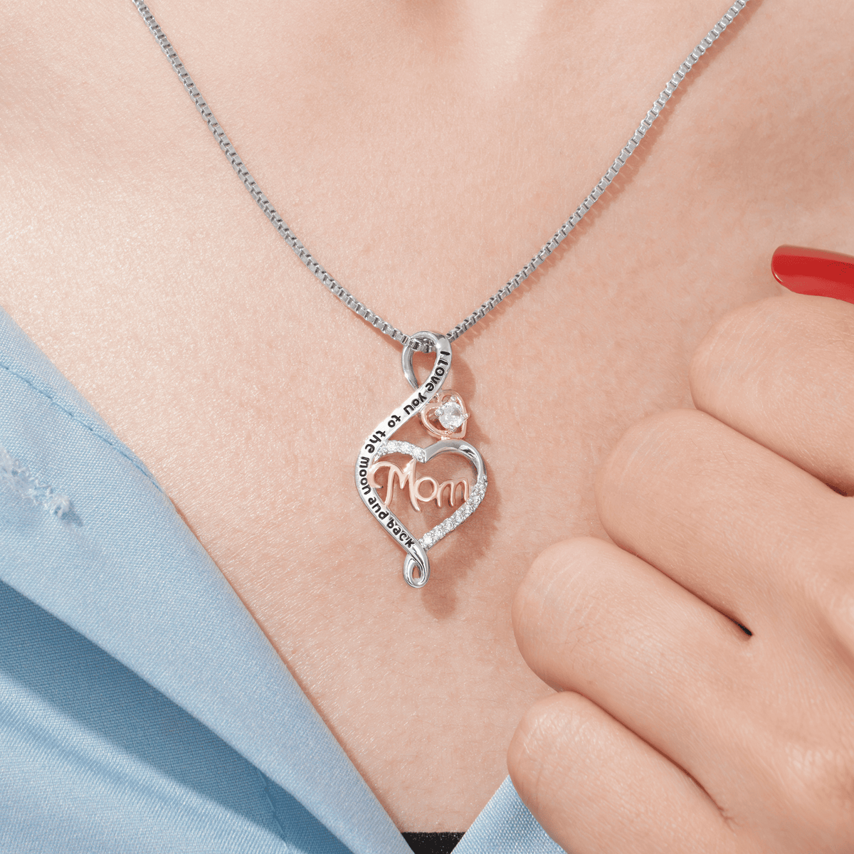 Lavisa - I Love You Mom Necklace - Sentimental Family Jewelry Gift