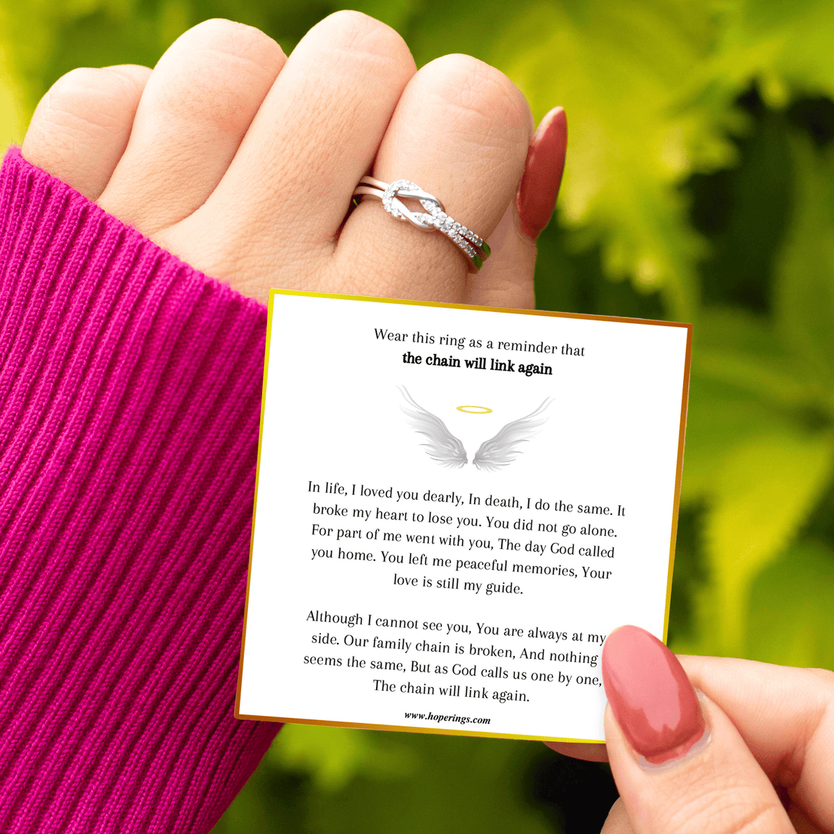 Lavisa - Sterling Silver Memorial Knot Ring - Adjustable Remembrance Jewelry
