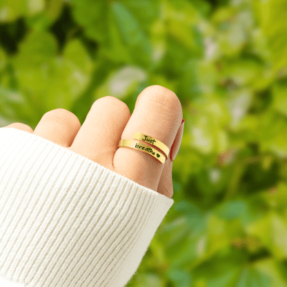 Lavisa - Gold Just Breathe Ring for Mindfulness