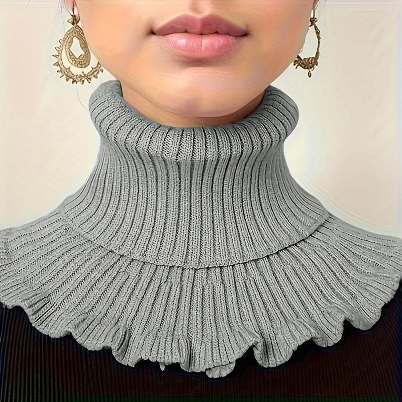 Lavisa - Elegant Knitted Turtleneck Neck Warmer for Women - Detachable Scarf