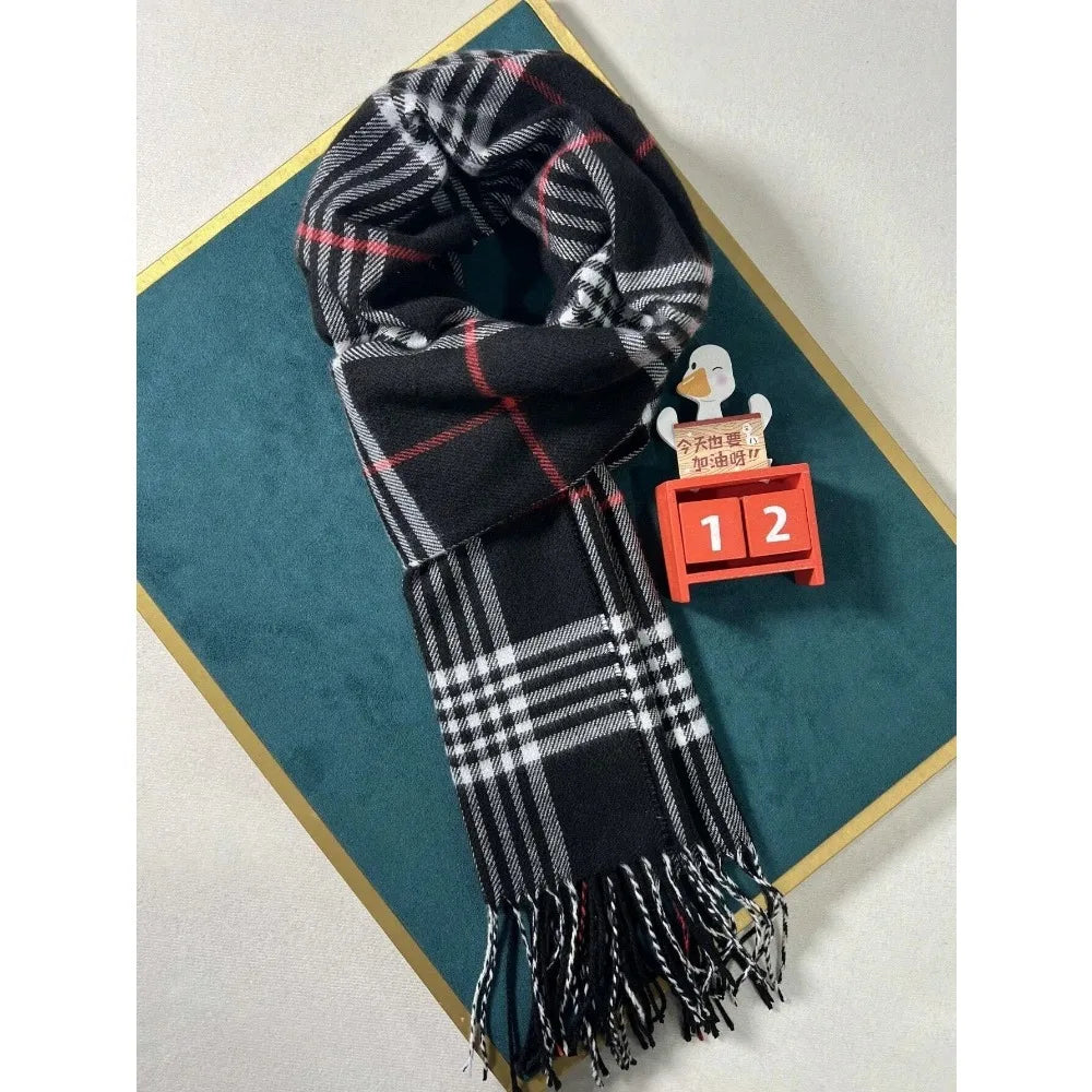 Lavisa - Plaid Cashmere Feel Winter Scarf and Neck Warmer