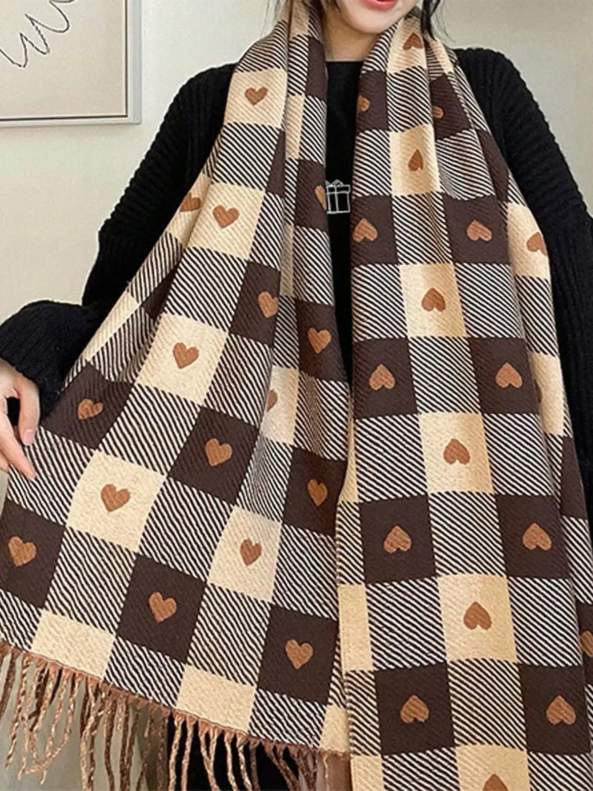 Lavisa - Cozy Checkered Winter Scarf Shawl