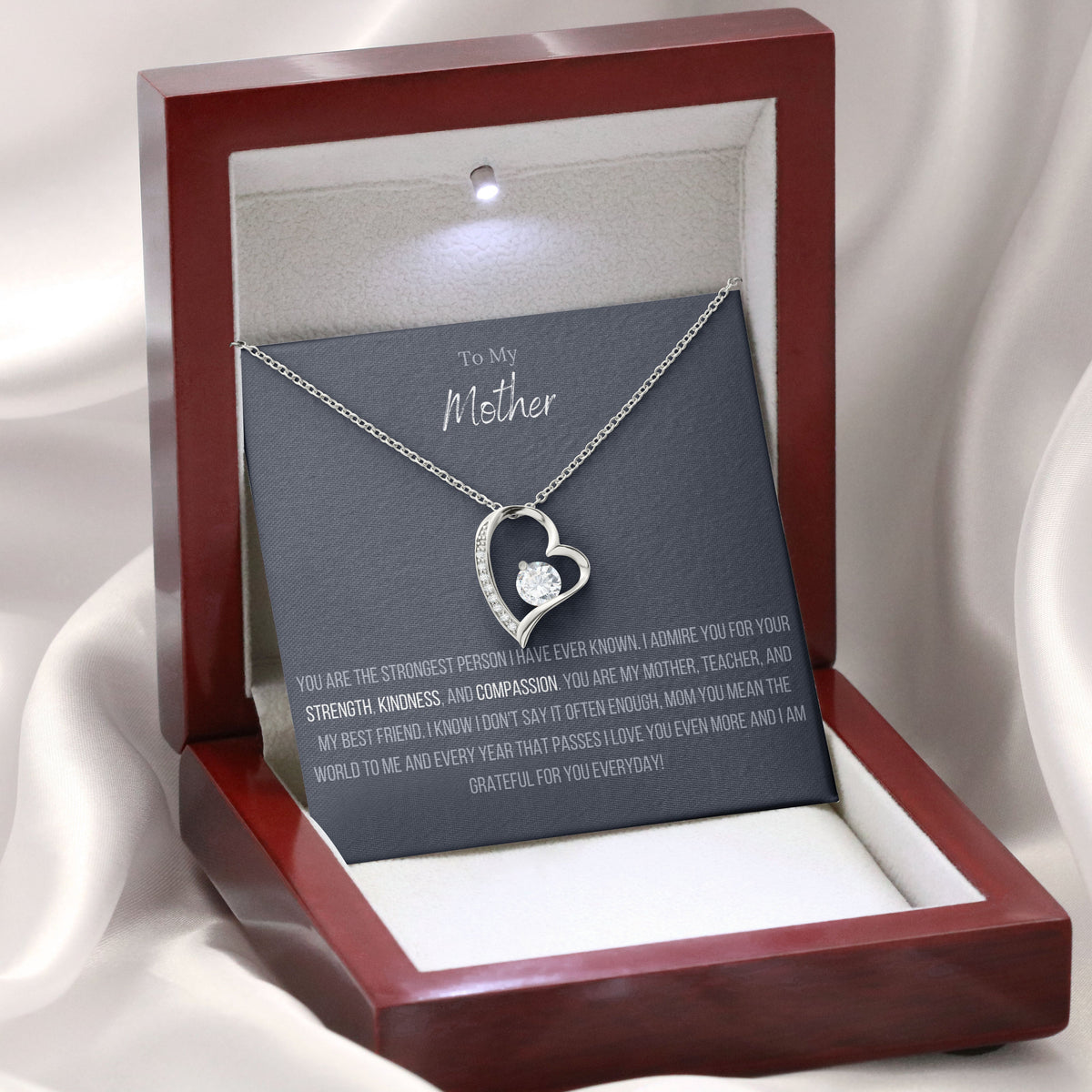 Lavisa - Forever Love Heart Pendant Necklace For Mom