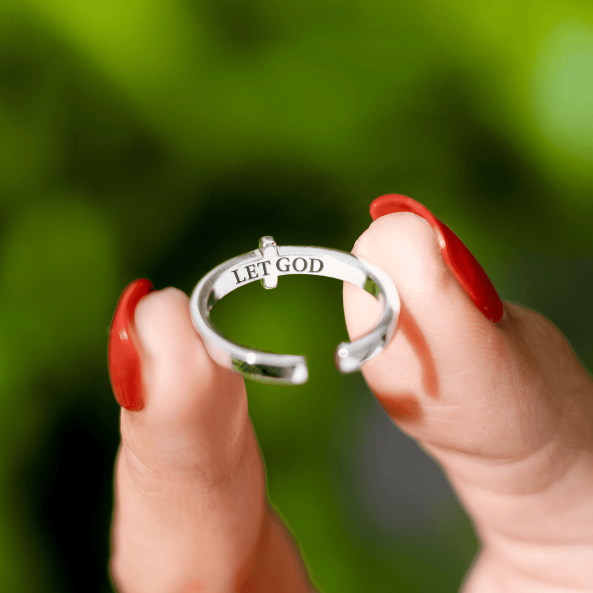 Lavisa - Let Go Cross Ring - Adjustable Faith Jewelry