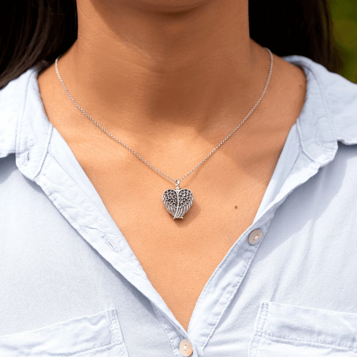 Lavisa - Guardian Angel Urn Necklace - Memorial Keepsake Jewelry