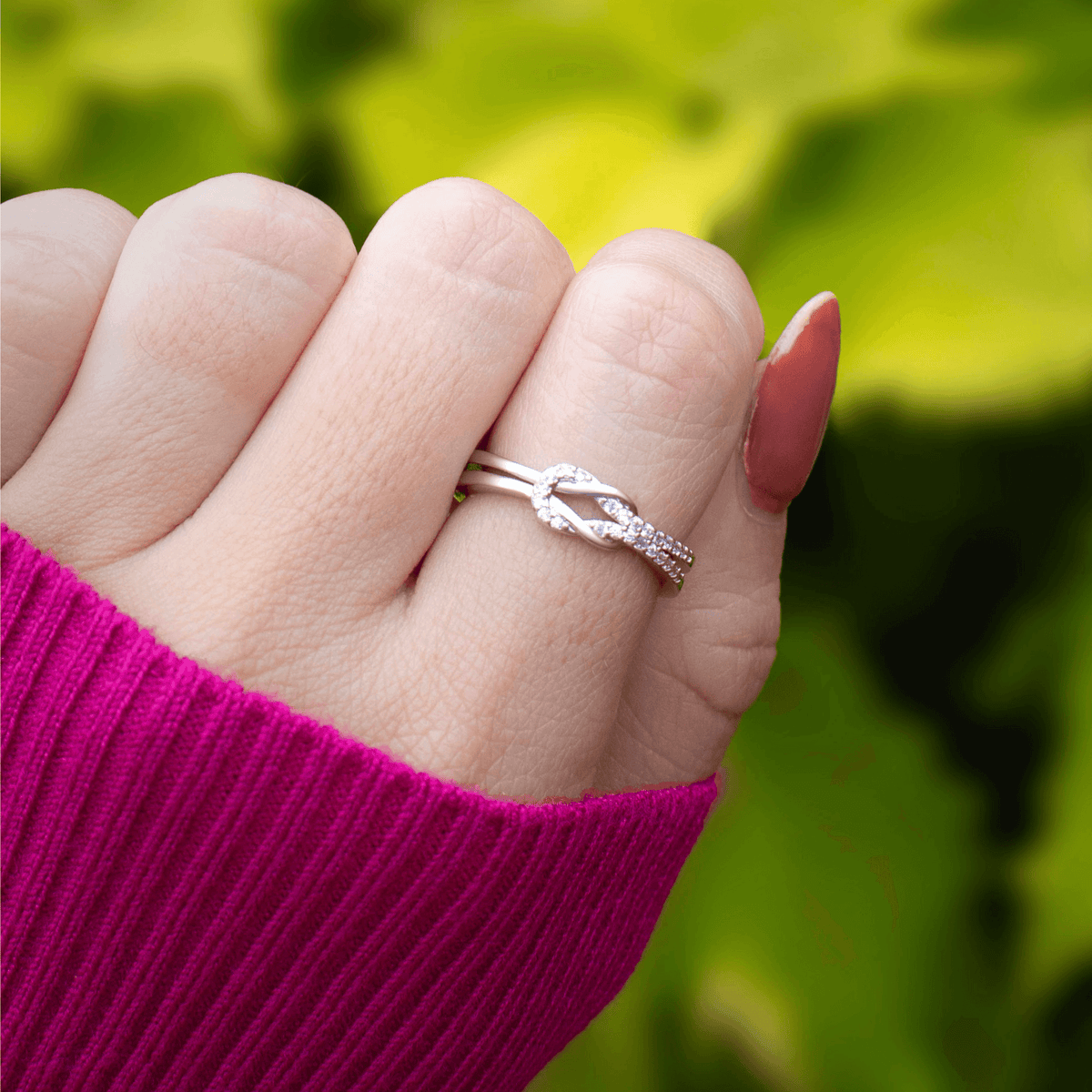 Lavisa - Forever Linked Sterling Silver Knot Ring - Adjustable Love Jewelry