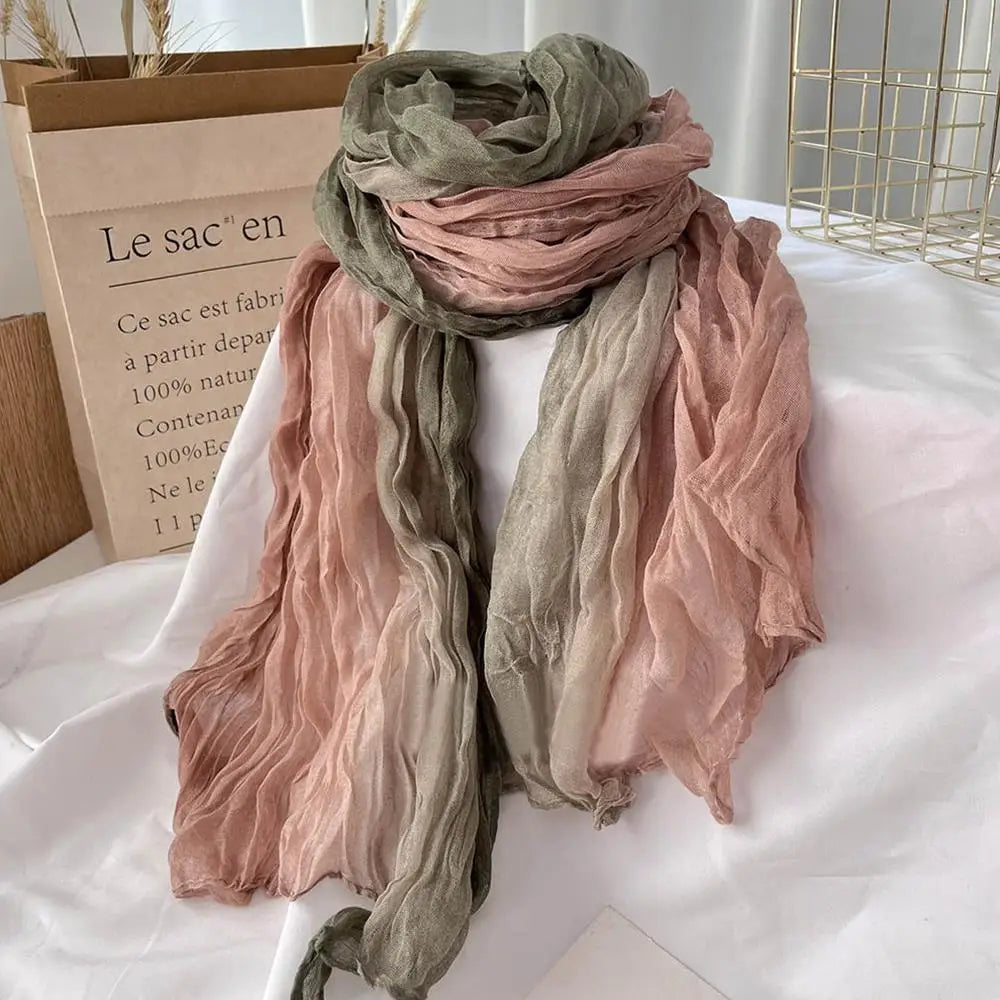 Lavisa - Soft Gradient Cotton Shawl Ladies Winter Scarf