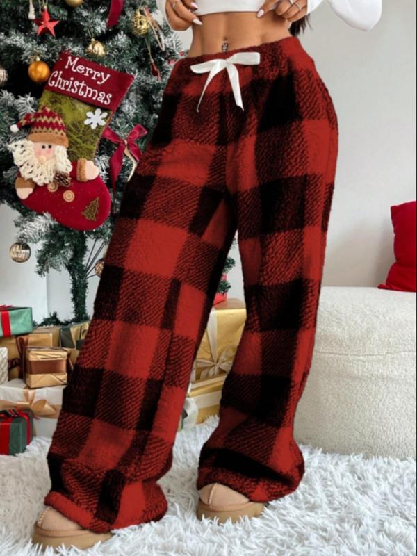 Lavisa - Women's Plaid Wide-Leg Lounge Pants