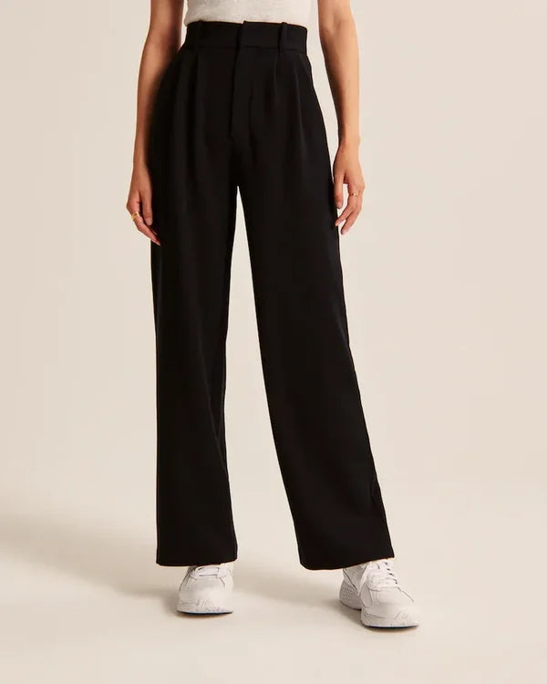 Lavisa - Women's Pleated Wide Leg Pants - High Waist Flowy Dress Trousers