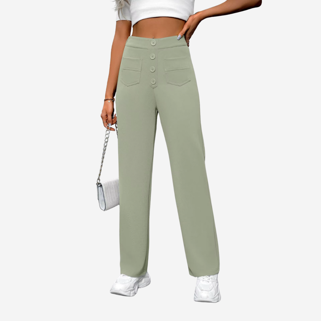 Lavisa - Women's High Waisted Straight Leg Stretch Pants