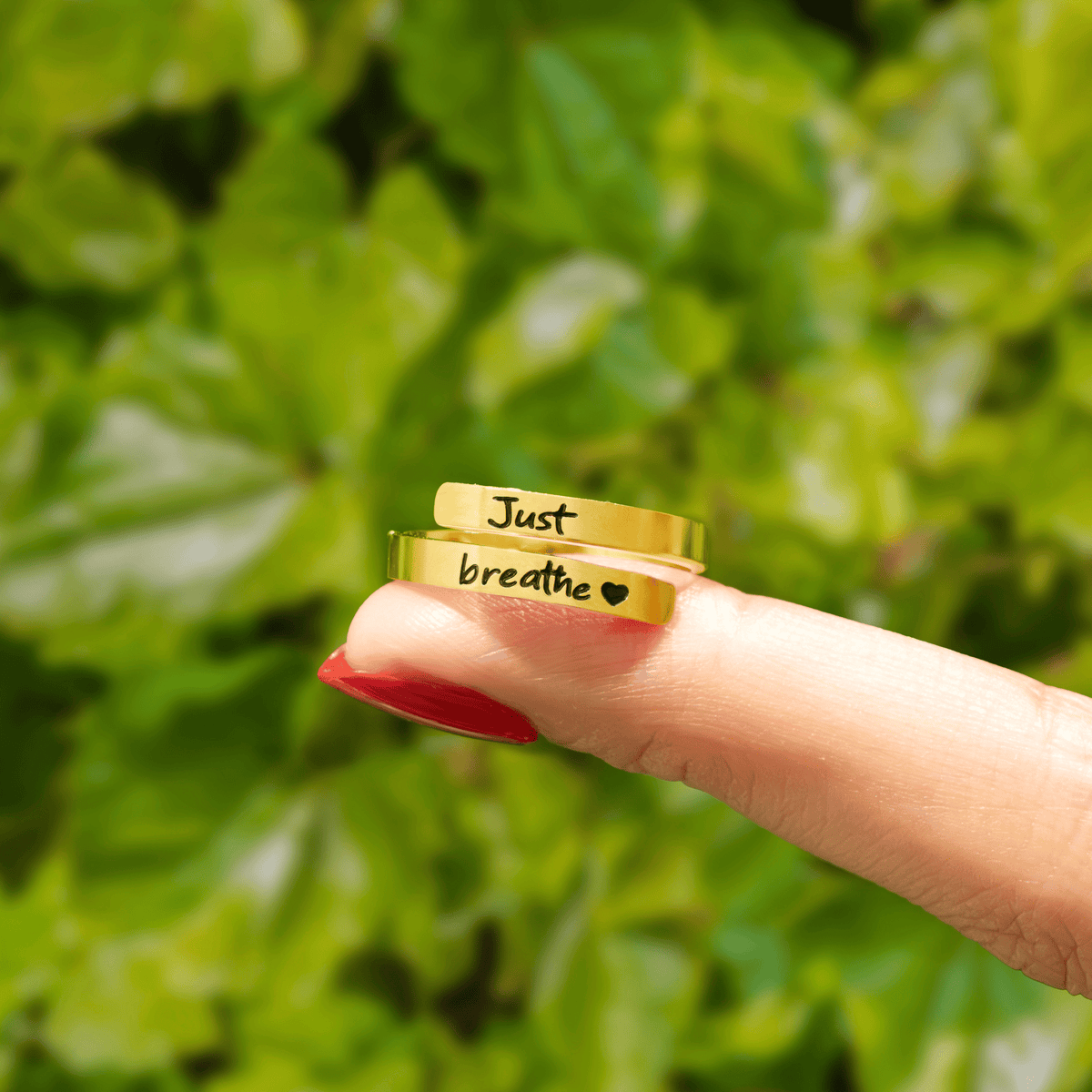 Lavisa - Gold Just Breathe Ring for Mindfulness