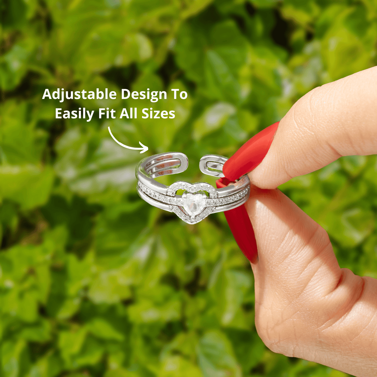 Lavisa - Hearts As One Mom Ring - Adjustable Family Band