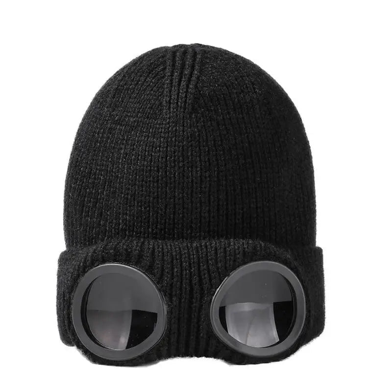 Lavisa - Unisex Goggles Winter Hat Fleece-Lined Beanie