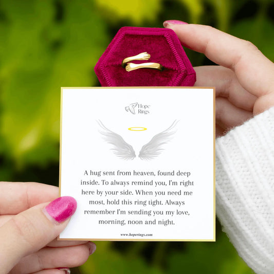 Lavisa - Gold Hug From Heaven Ring - Memorial Comfort Jewelry