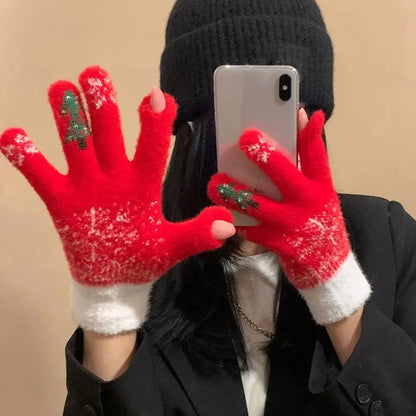 Lavisa - Festive Fleece Lined Convertible Fingerless Gloves