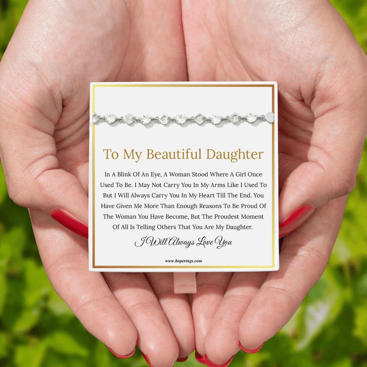 Lavisa - Sentimental Daughter Link Bracelet With Message Card