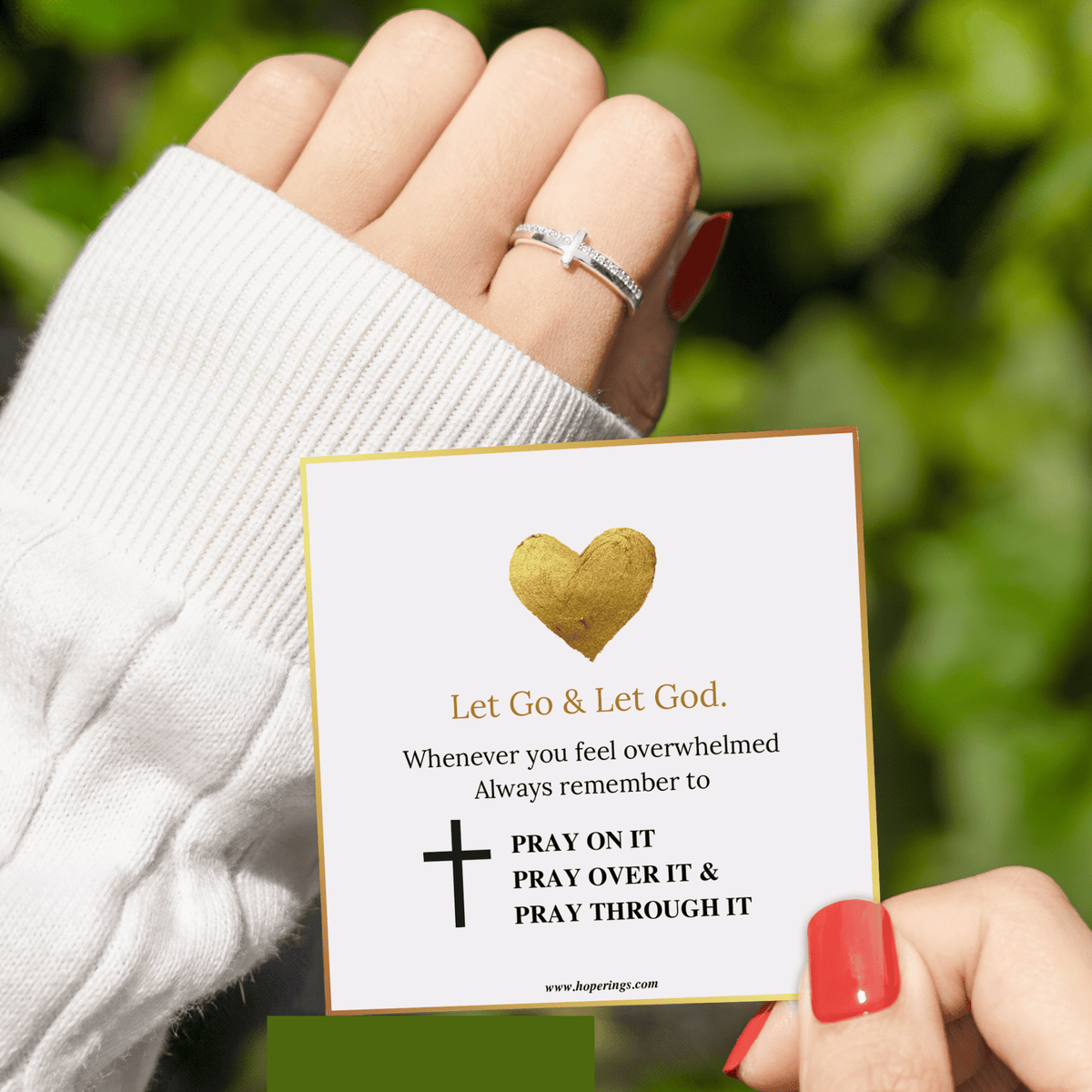 Lavisa - Let Go Cross Ring - Adjustable Faith Jewelry
