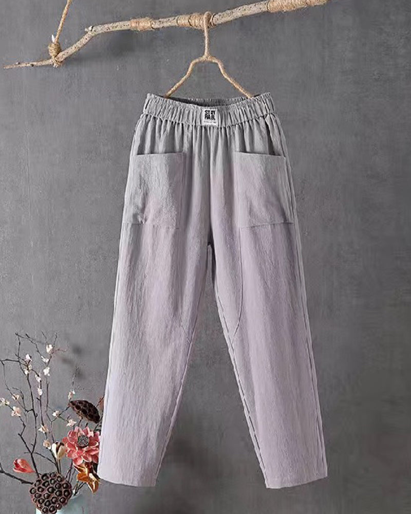 Lavisa - Women's Relaxed Wide-Leg Cropped Pants