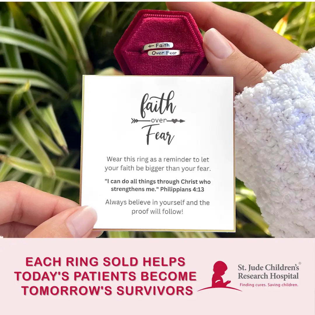 Lavisa - Faith Over Fear Cross Ring - Adjustable Band
