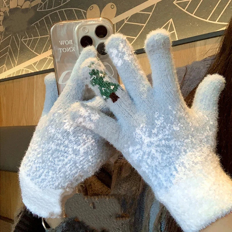 Lavisa - Festive Fleece Lined Convertible Fingerless Gloves