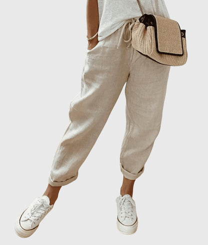 Lavisa - Women's Elegant Summer Pants - Relaxed Fit & Adjustable