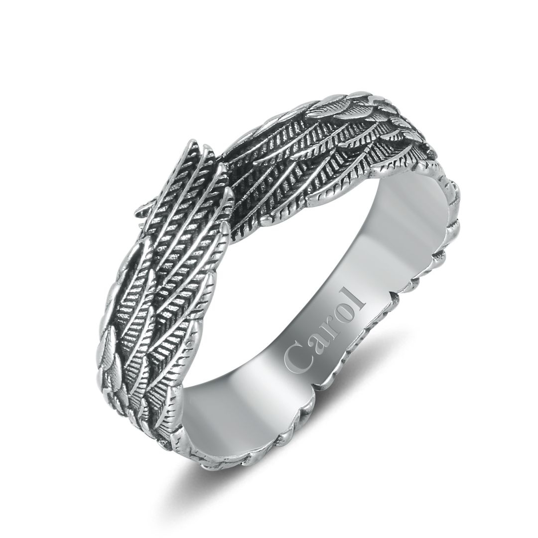Lavisa - Pure Silver Guardian Angel Ring