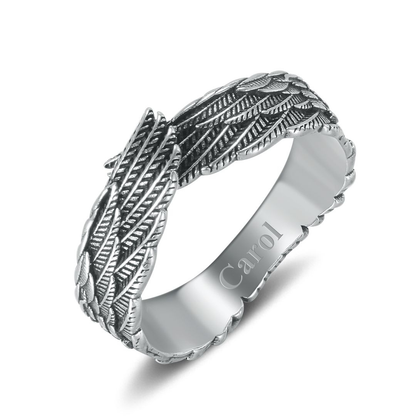 Lavisa - Pure Silver Guardian Angel Ring