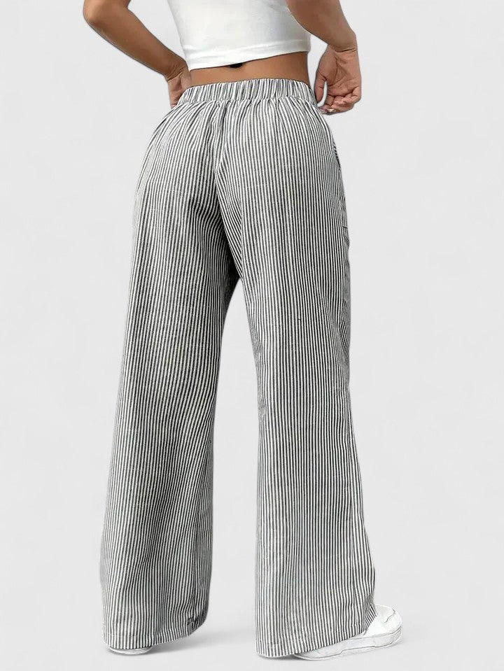 Lavisa - Relaxed Wide Leg Drawstring Pants with Pockets