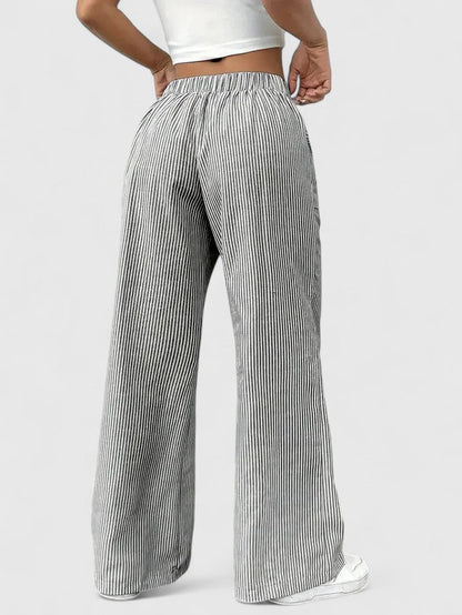 Lavisa - Relaxed Wide Leg Drawstring Pants with Pockets