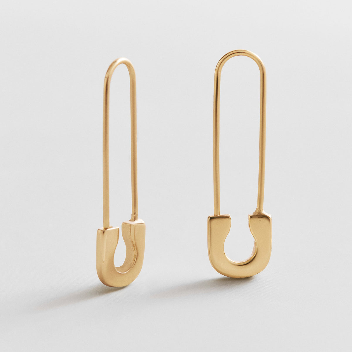 Lavisa safety pin threader earrings crafted in 18K gold plated silver