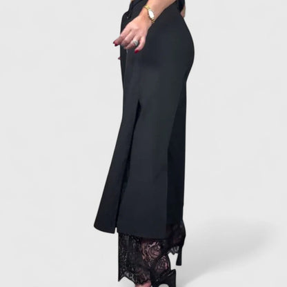 Lavisa - Sophisticated Wide Leg Lace Accent Pants